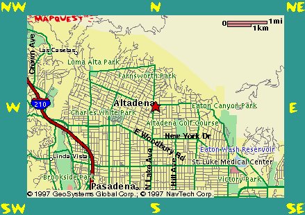 (Click for interactive version) Altadena area map