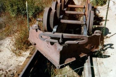 The rusty remains of the snowplow on Echo Mountain displayed for all